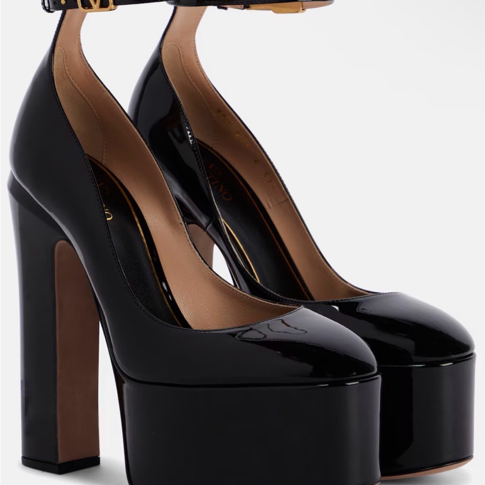 Valentino Garavani Black Patent Platform Pumps
